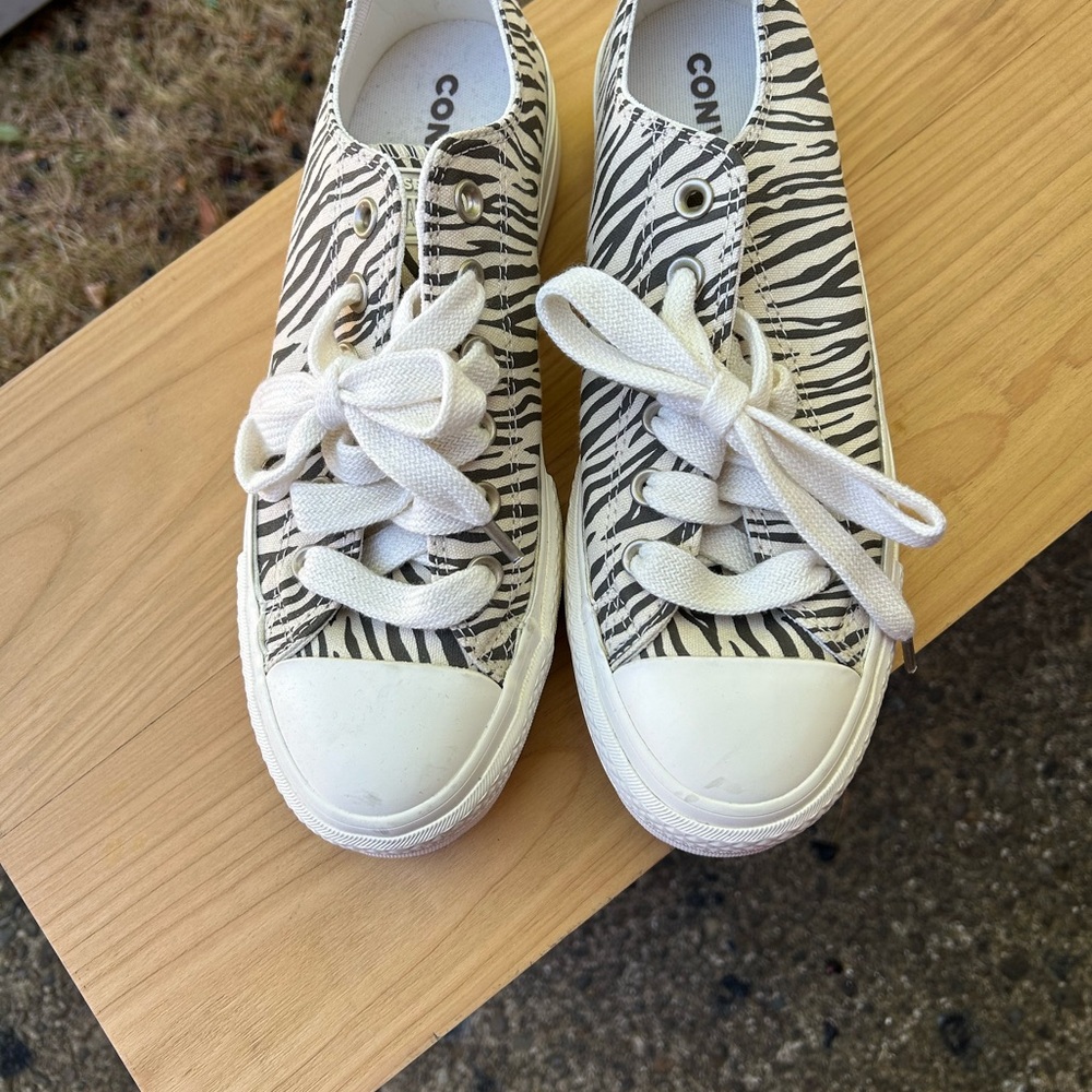 Converse Black and White Zebra Print Sneakers